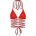 Nia Lynn Red Bonavista String Bikini Top