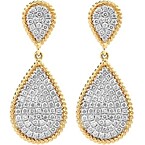 Nicole Rose Double Pear Diamond Dangle Earrings
