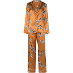 Olivia Von Halle Zebra-Print Silk Pyjamas