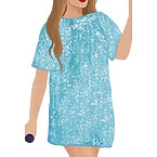 Oscar de la Renta Custom Blue Crystal T-Shirt (Sketch by Kfilsonart)