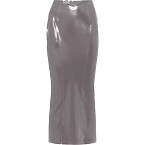 Khy x Poster Girl Latex Maxi Skirt in Silver