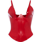 Khy x Poster Girl Latex Plunge Tank in Rouge