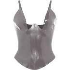 Khy x Poster Girl Latex Plunge Tank in Silver