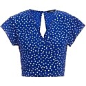 Quiz Royal Blue Polka Dot Crop Top