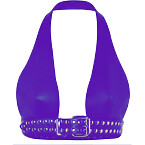 R & M Leathers Custom Purple Hellion Buckled Halterneck Top