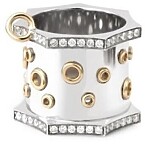 Rainbow K Large Edge Pave Eyet Ring