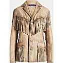 Ralph Lauren Bryleigh Fringe-Trim Calfskin Jacket