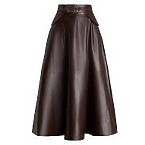 Ralph Lauren Collection Millie Buckle-Trim Lambskin Skirt