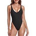 Relleciga High Cut Low Back One Piece Thong Swimsuit