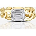 Ring Concierge Emerald Illusion Curb Chain Ring in 14K Yellow Gold