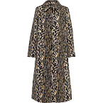 Rixo Milly Leopard-Print Faux Fur Coat