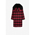 Roberto Cavalli Shearling Tartan Trimmed Coat
