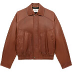 Saint Laurent Bomber Jacket in Shiny Plunged Lambskin