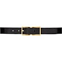Saint Laurent Double Buckle Belt in Crocodile-Embossed Leather