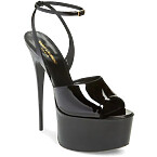 Saint Laurent Kika Platform Ankle Strap Sandal in Nero