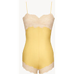 Saint Laurent Laced Romper in Silk Crepe Muslin