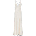 Saint Laurent Long Sleeveless Dress in Crepe Satin