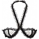 Saint Laurent Sheer Lace Halterneck Bra W/ Velvet