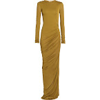 Saint Laurent Sheer Ruched Jersey Maxi Dress