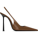 Saint Laurent Vendome Slingback Pumps in Glazed Leather