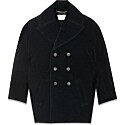 Saint Laurent Ysl Oversized Peacoat in Cotton Velvet