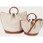 Saonara Capazo Linen/Caramel Leather