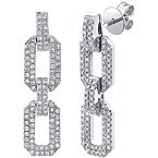 Shay Diamond Pave Flat Geo Link Earrings