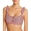Shoshanna Retro Striped Button Bikini Top