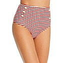 Shoshanna Textured Red Stripe High Waist Button Bottom
