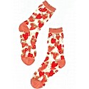 Sock Candy Strawberry Daisy Ruffle Sheer Crew Sock