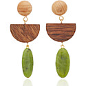 Sophie Monet Wood and Jade Earrings