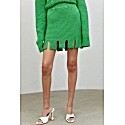 Source Unknown Cutout Ribbed Knit Mini Skirt in Parakeet
