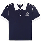 Sporty & Rich Crown 70S Pique Polo in Navy/White
