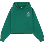 Sporty & Rich Crown Tennis Cropped Hoodie in Alpine/White