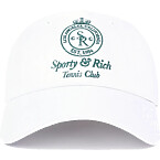 Sporty & Rich Crown Tennis Hat in White/Alpine
