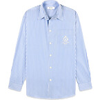 Sporty & Rich Crown Tennis Oversized Shirt in Light Blue Striped