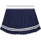 Sporty & Rich Italic Logo Pleated Skirt in Navy/White