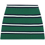 Sporty & Rich Serif Logo Silk Pique Aline Skirt in Alpine/White/Navy