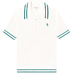 Sporty & Rich Src Mini Cable Polo in White/Alpine