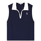 Sporty & Rich Src Sports Polo Vest in Navy/White