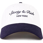 Sporty & Rich Syracuse Hat in White/Navy