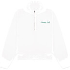 Sporty & Rich Syracuse Quarter Zip in White/Alpine