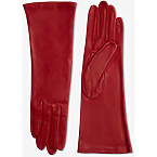 St. John Knits Short Leather Gloves in Red