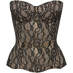 Statnaia Desire Drop Lace Black Corset on Beige Base