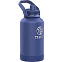 Takeya 64Oz Newman Pickleball Series Insulated Water Bottle with Straw Lid and Extra Large Carry Handle in Blue