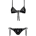 The Attico Black White and Banana Bikini