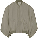 the Frankie Shop Lumi Bomber Jacket in Dark Olive