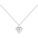 The M Jewelers the Hand Engraved Puff Heart Locket Necklace in Sterling Silver