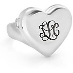 Theo Grace x Nicky Hilton Always in My Heart Photo Monogram Ring in Silver Finish