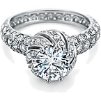 Tiffany & Co. Buds Engagement Ring with a Diamond Platinum Band